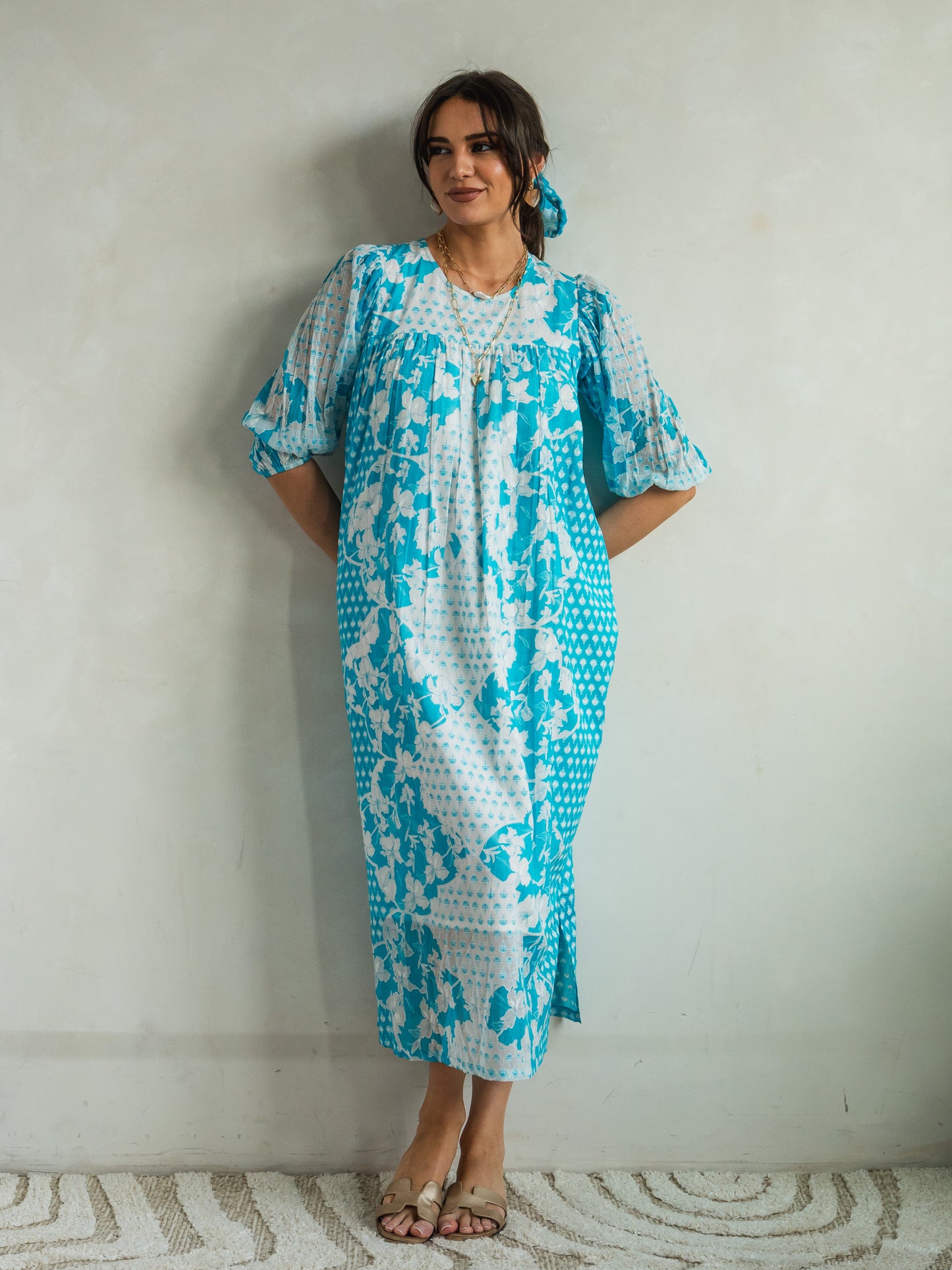 'ADVENTURE' DRESS IN TURQUOISE
