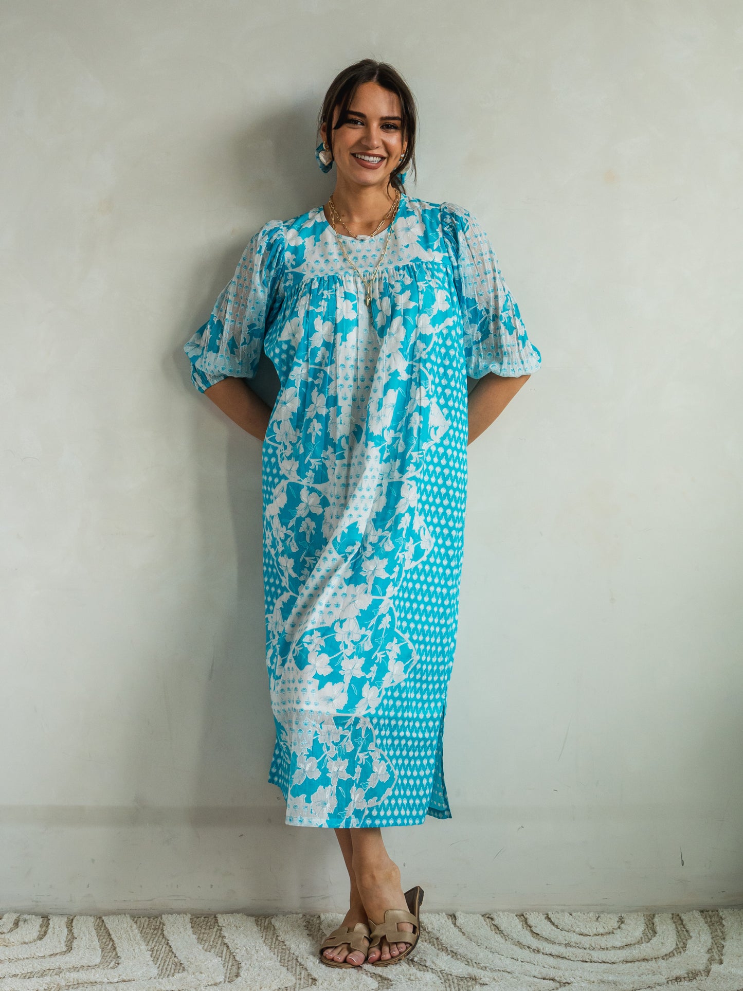 'ADVENTURE' DRESS IN TURQUOISE