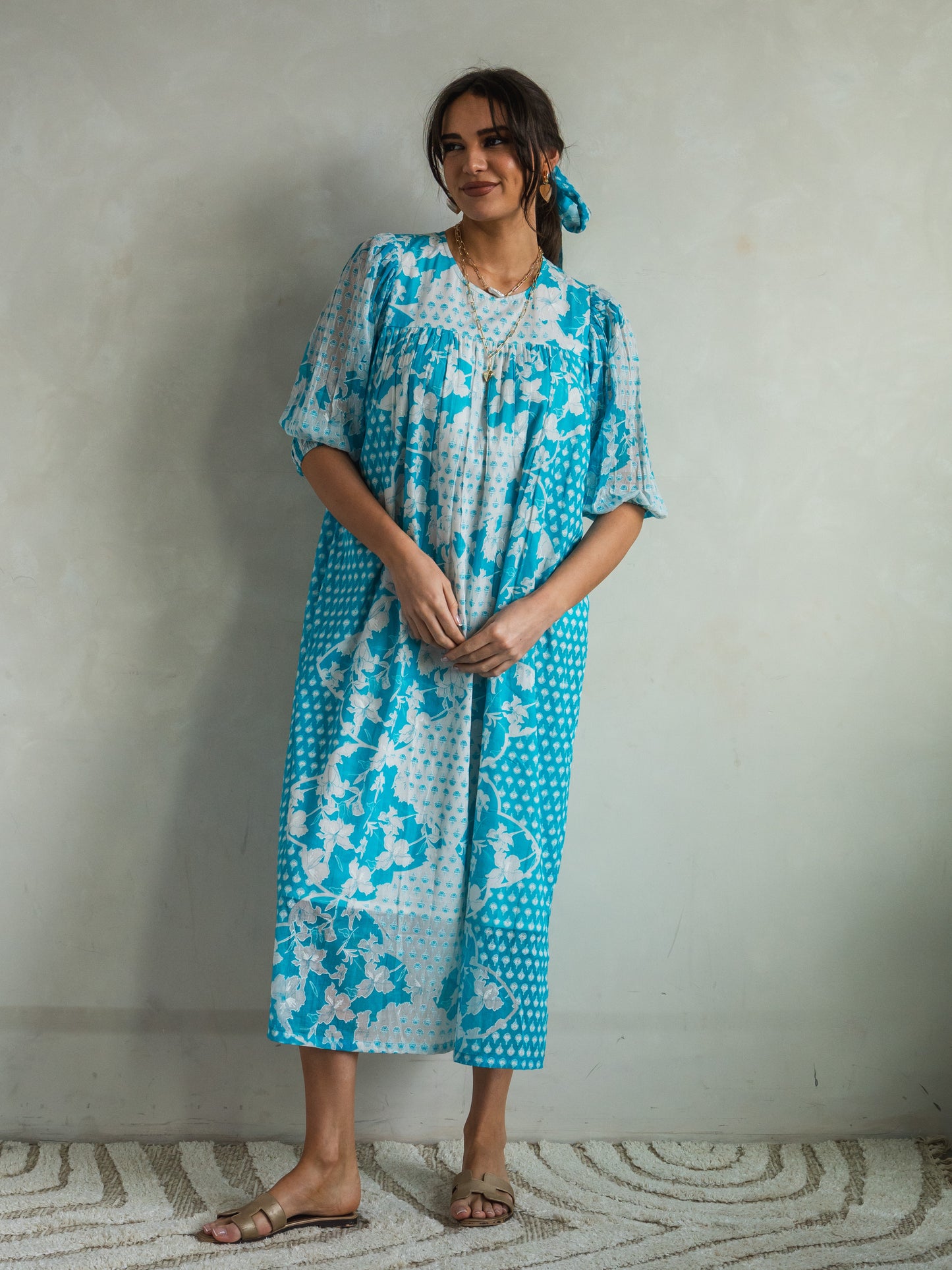 'ADVENTURE' DRESS IN TURQUOISE