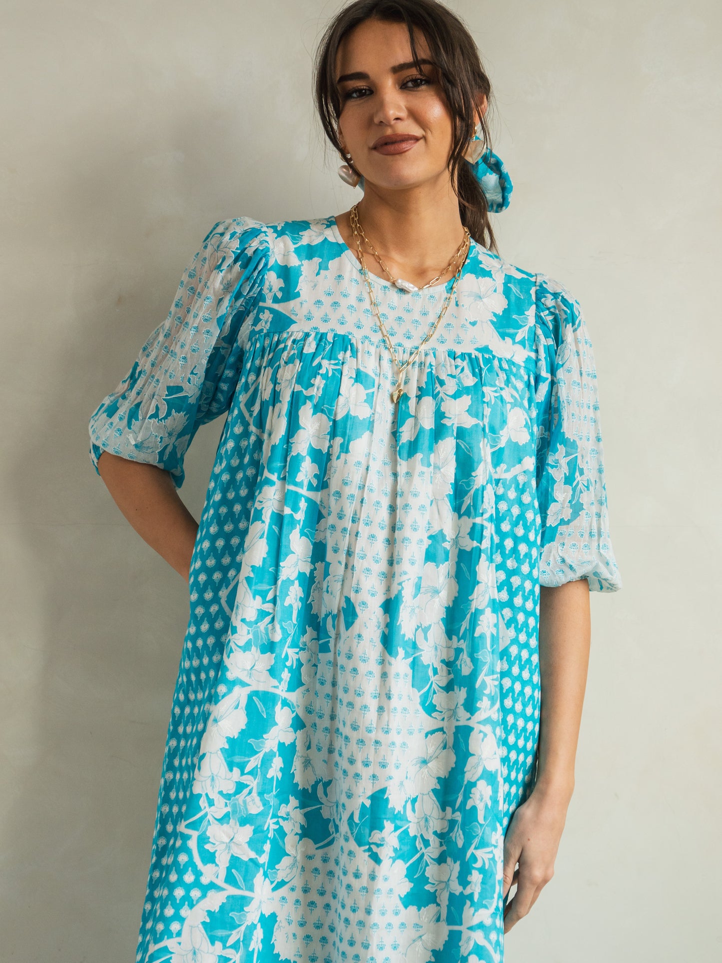 'ADVENTURE' DRESS IN TURQUOISE