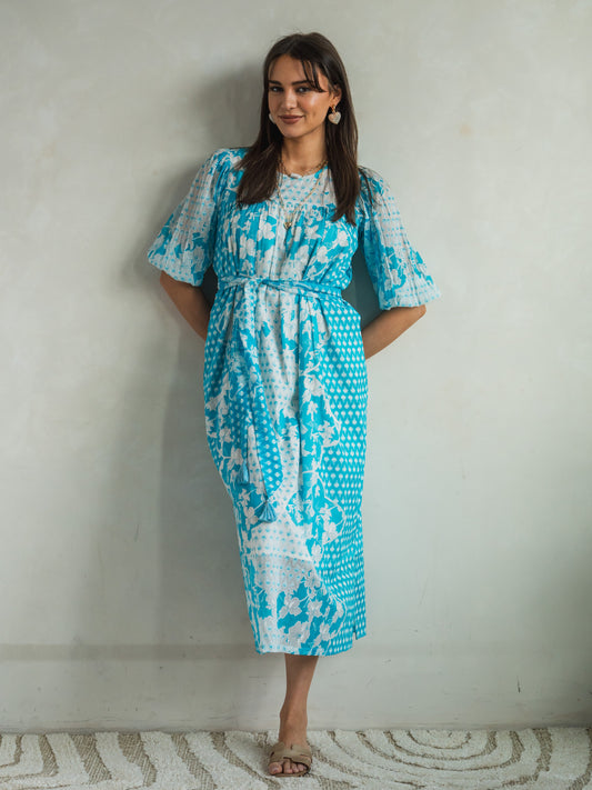 'ADVENTURE' DRESS IN TURQUOISE
