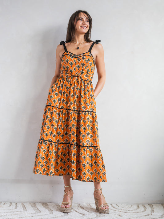 'AMORE' DRESS IN CACTUS ORANGE