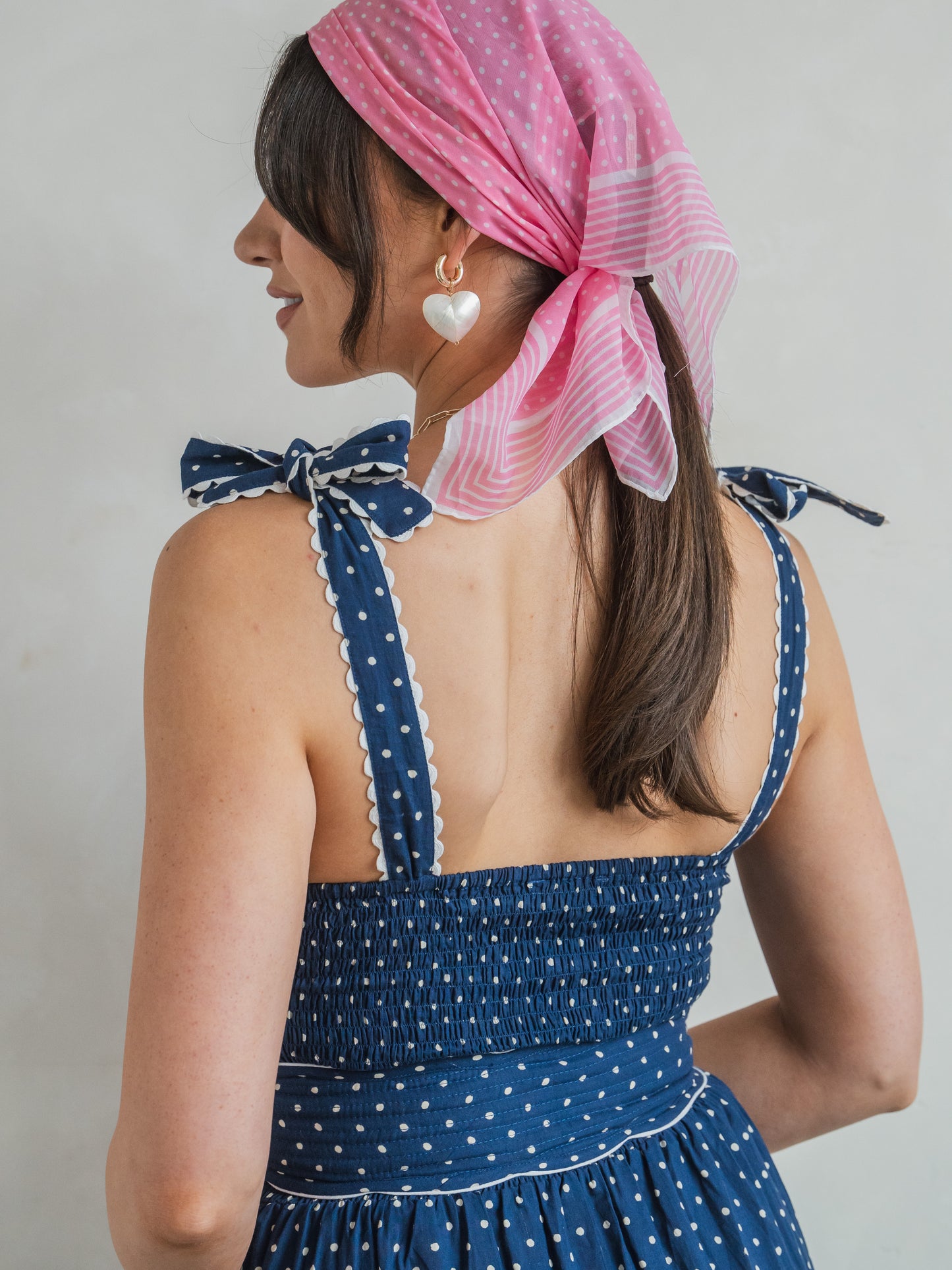 'AMORE' DRESS IN NAVY DOT