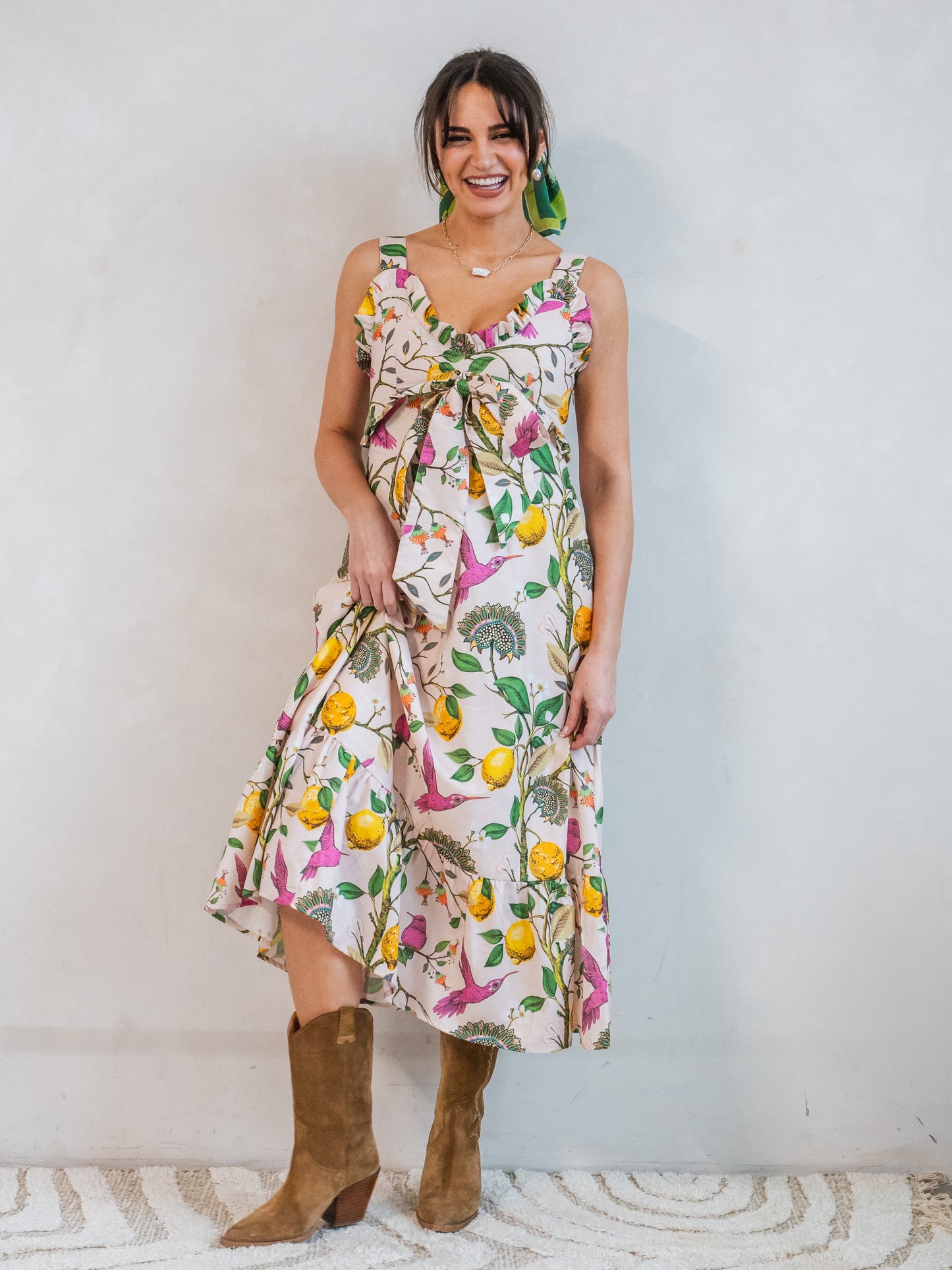 'AURORA' DRESS IN LEMON GROVE