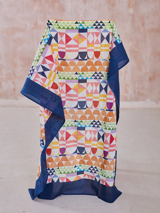 PAREO IN BLUE CHEVRON