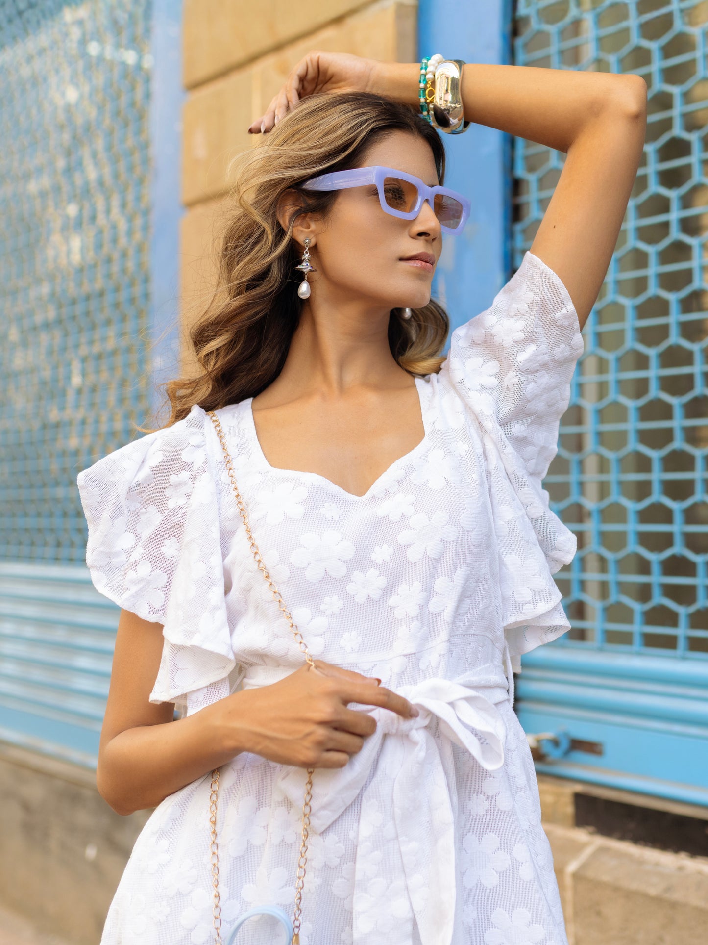'FEATHER' DRESS IN IVORY LACE