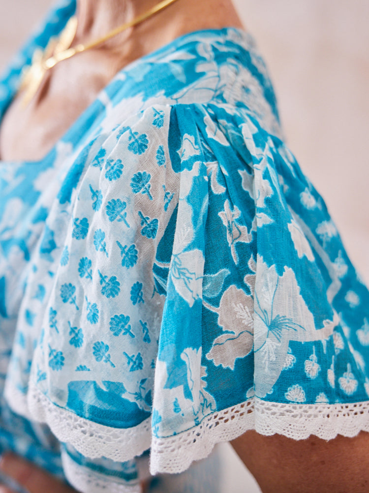 'FEATHER' DRESS IN TURQUOISE
