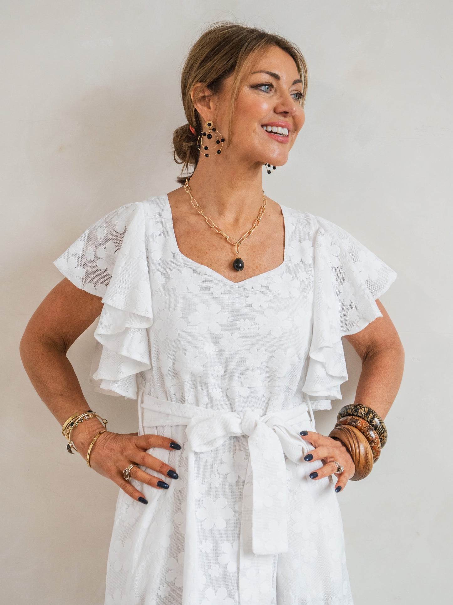 'FEATHER' DRESS IN IVORY LACE