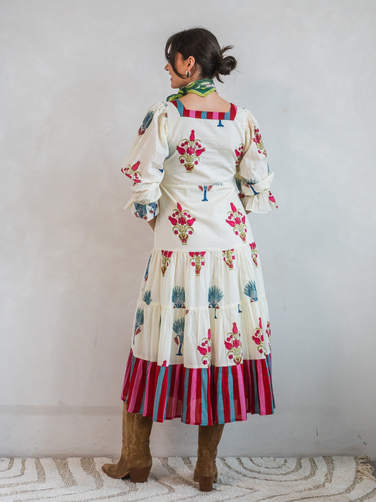 'FORTUNE FAVOURS' DRESS IN BLOOMING STRIPES