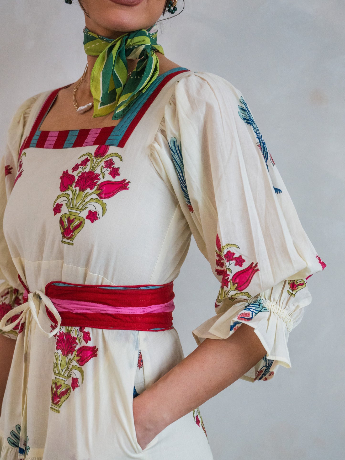 'FORTUNE FAVOURS' DRESS IN BLOOMING STRIPES