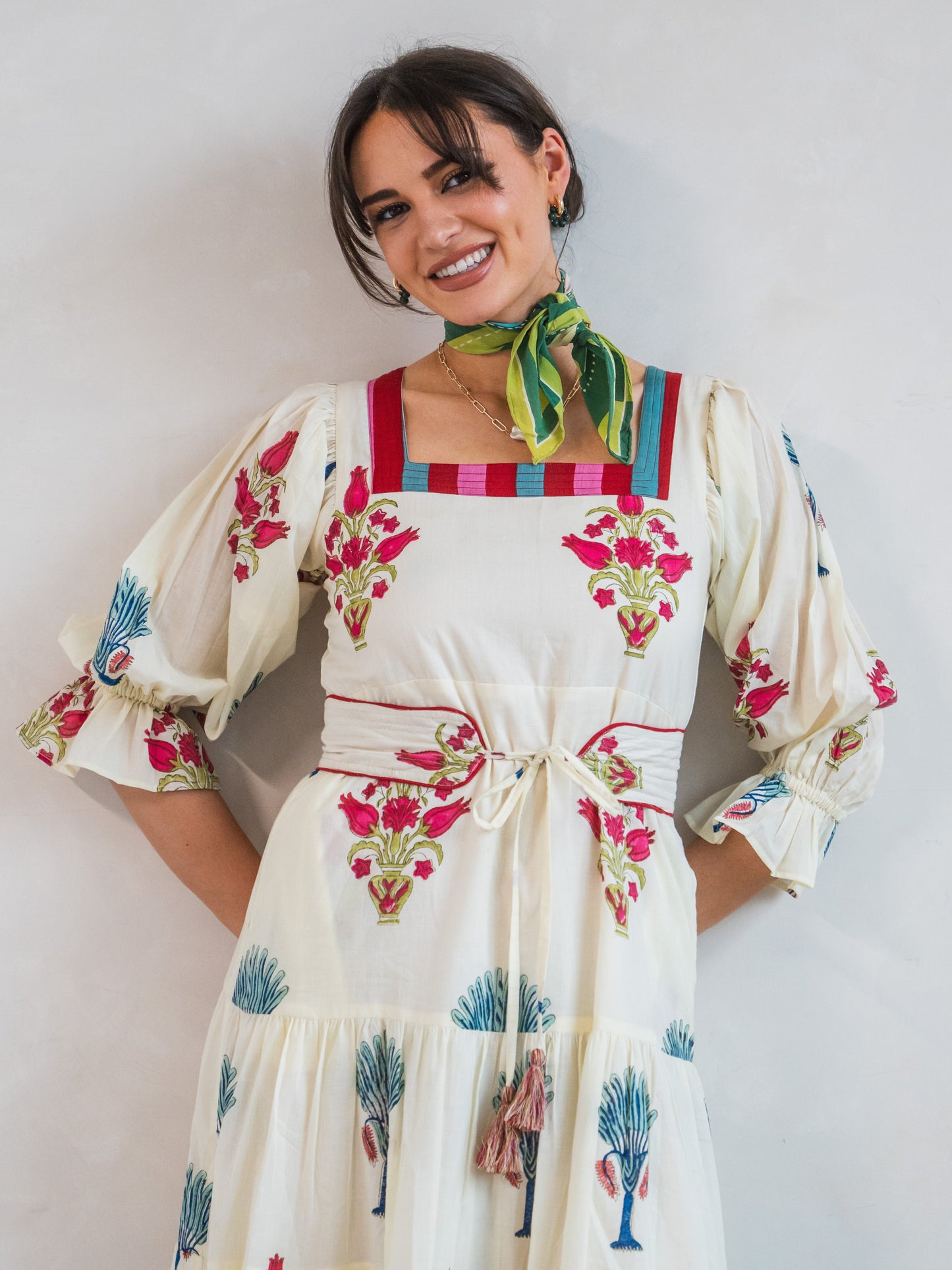 'FORTUNE FAVOURS' DRESS IN BLOOMING STRIPES