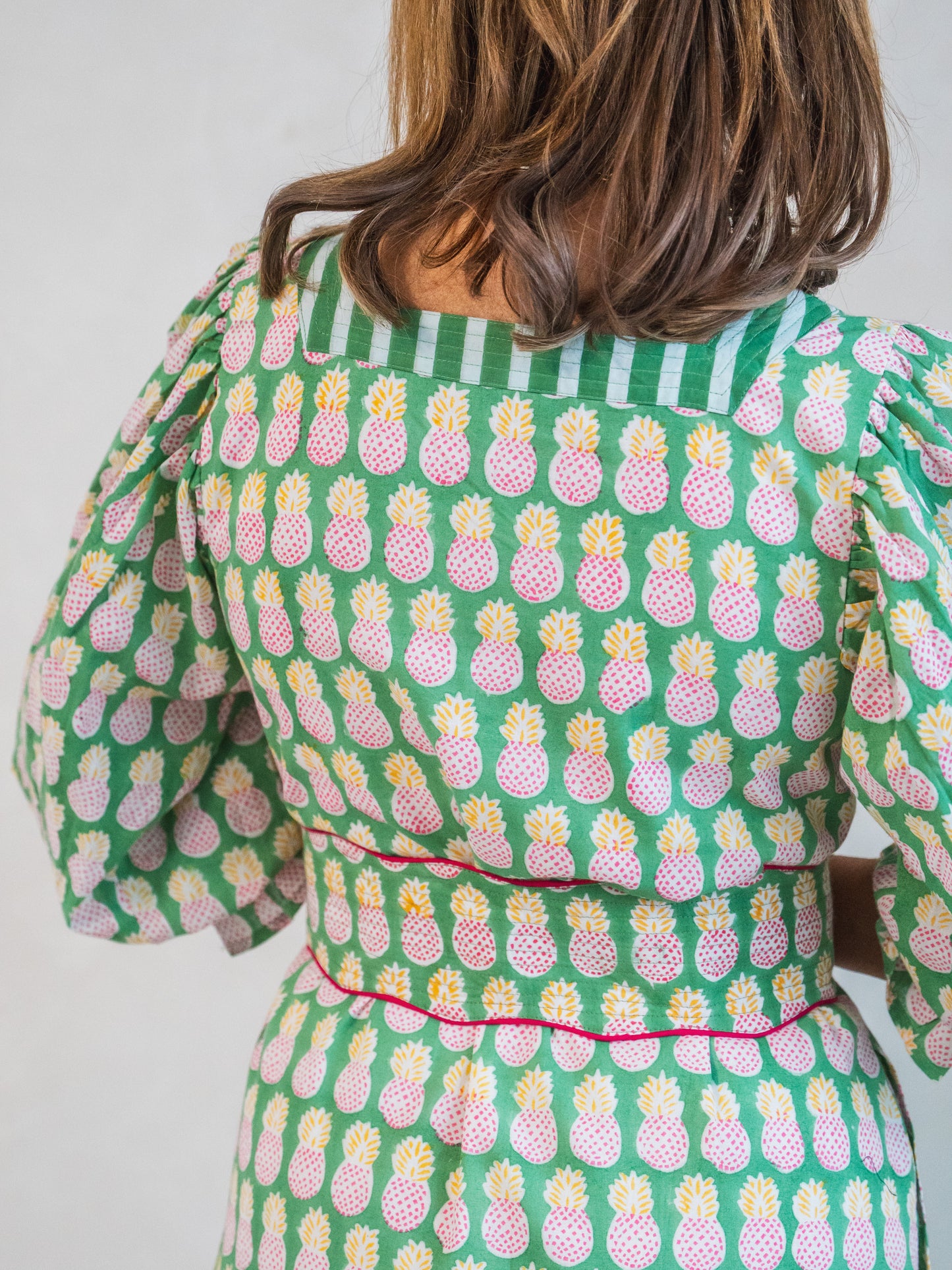 'FORTUNE FAVOURS' DRESS IN GREEN PINEAPPLE