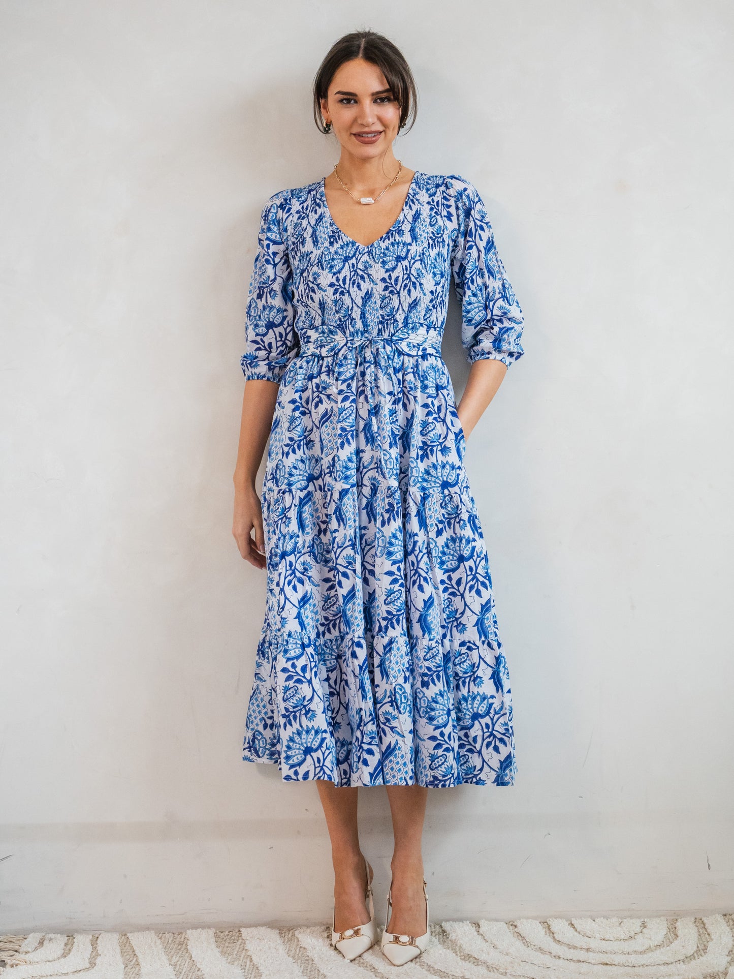 'GRACE' DRESS IN CHINA BLUE