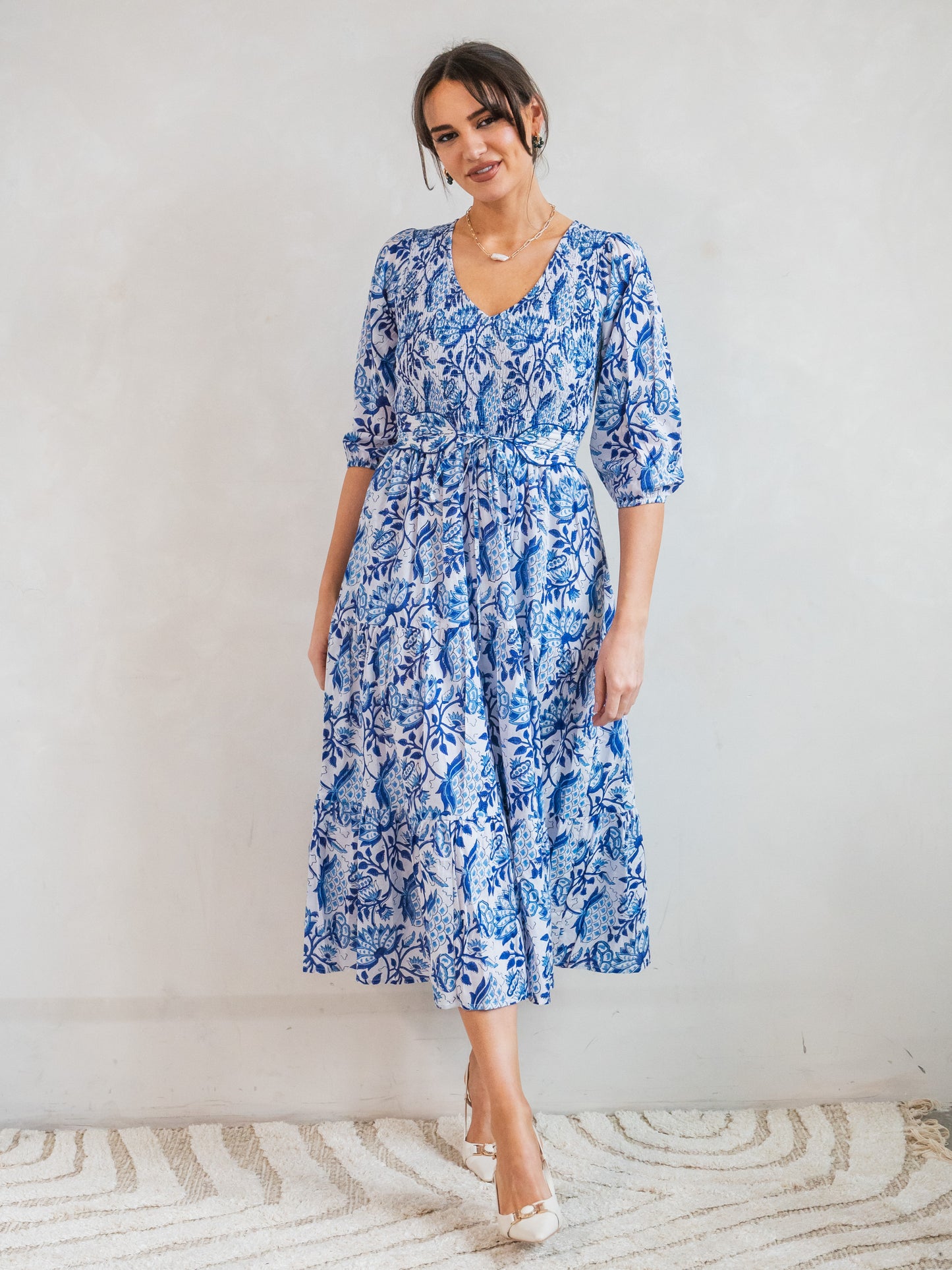 'GRACE' DRESS IN CHINA BLUE