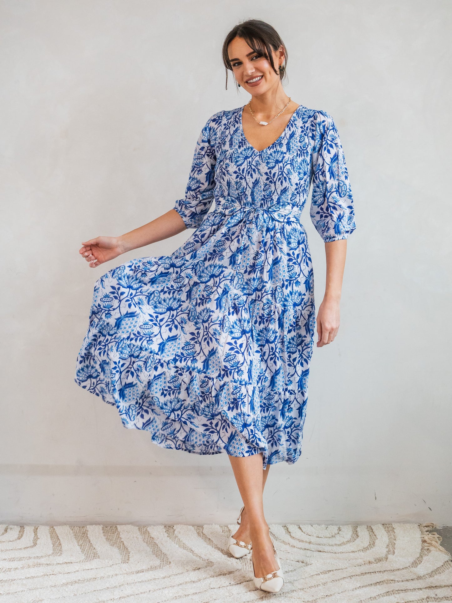 'GRACE' DRESS IN CHINA BLUE