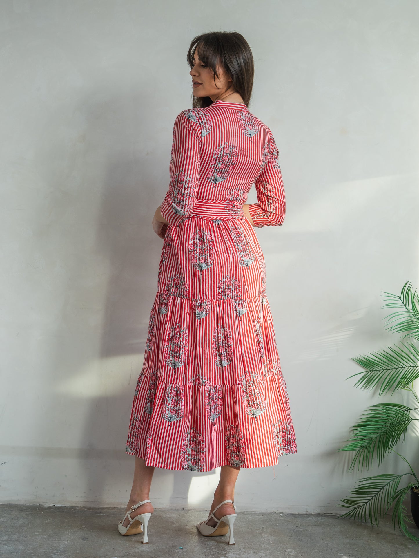 'HOPE' DRESS IN RED STRIPE GARLAND
