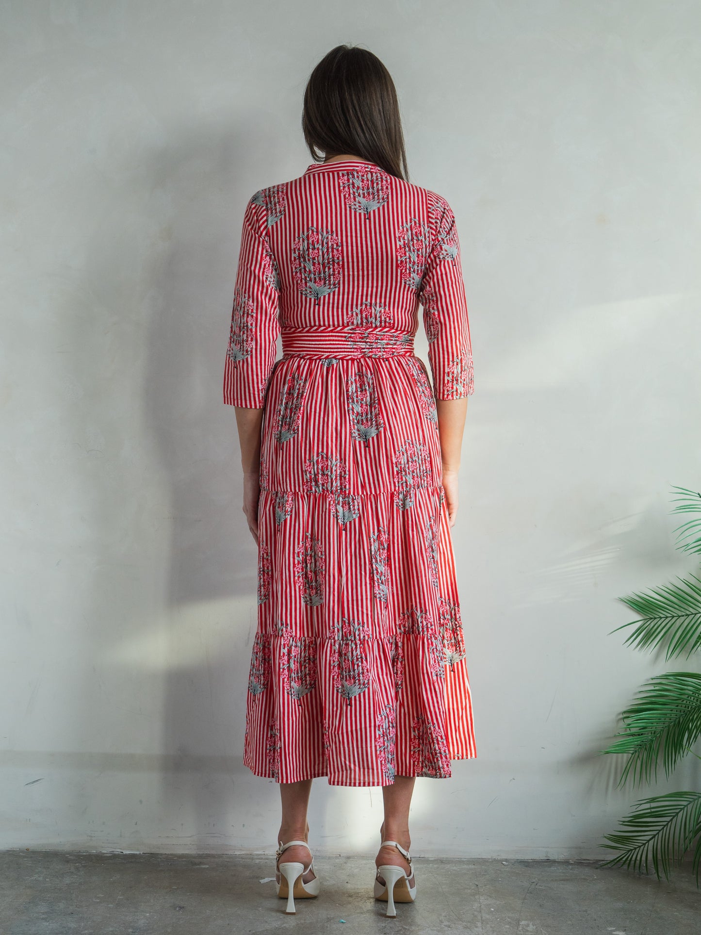 'HOPE' DRESS IN RED STRIPE GARLAND