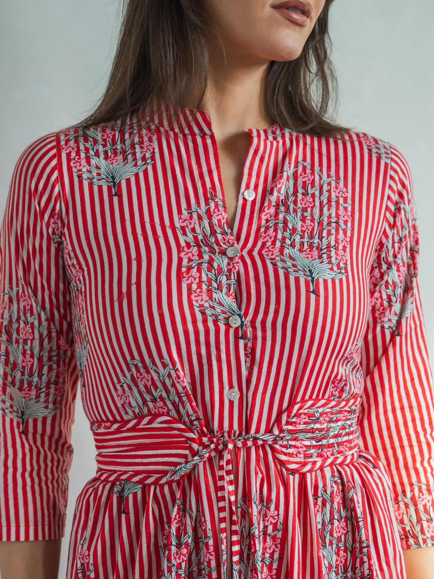 'HOPE' DRESS IN RED STRIPE GARLAND