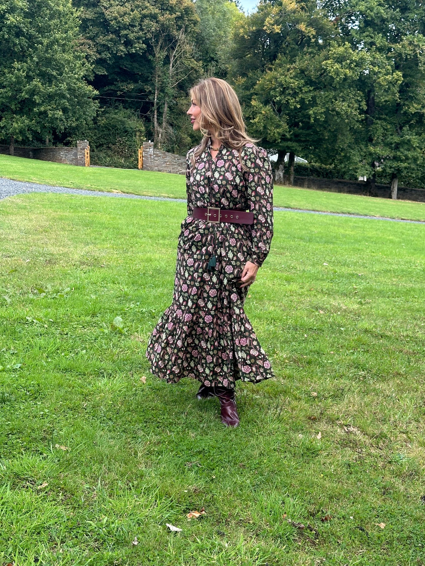 ‘ROISIN’ DRESS FOREST ROSE (LINED)
