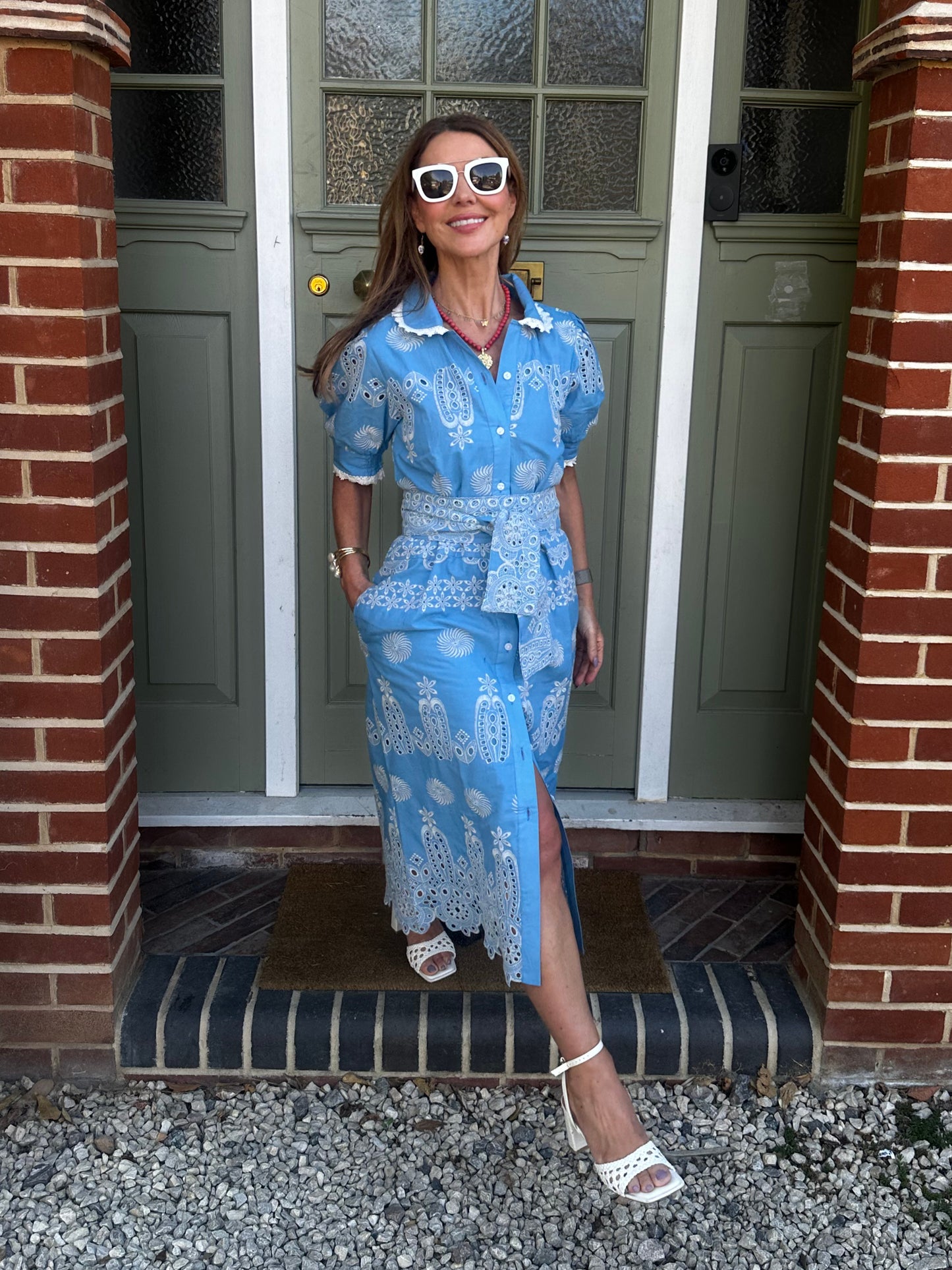 'SANI' MIDI SHIRT DRESS IN BLUE