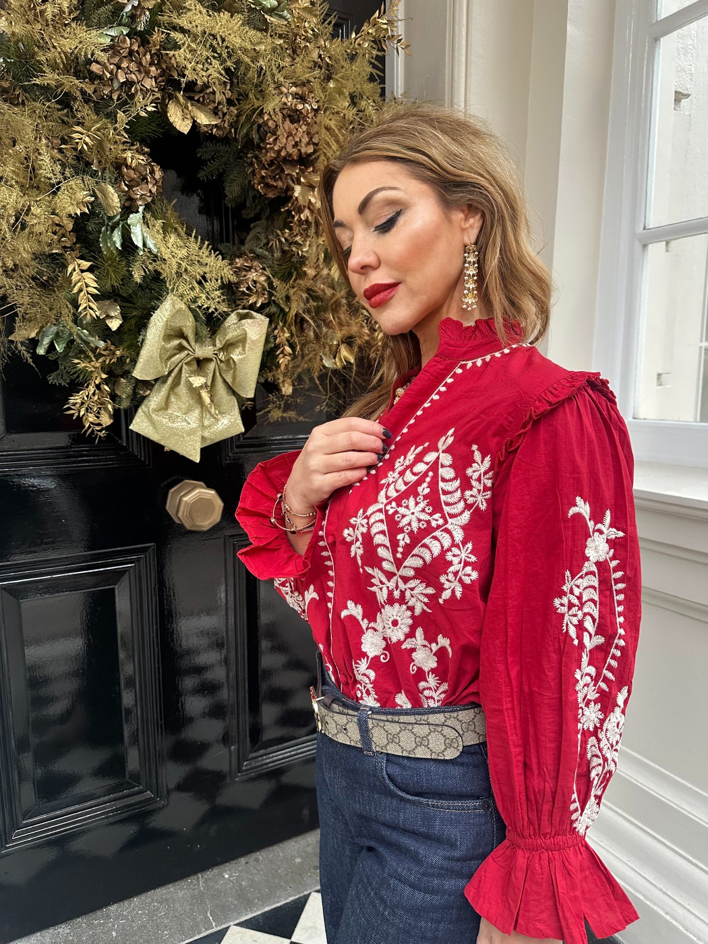 'BEO' BLOUSE IN BURGUNDY