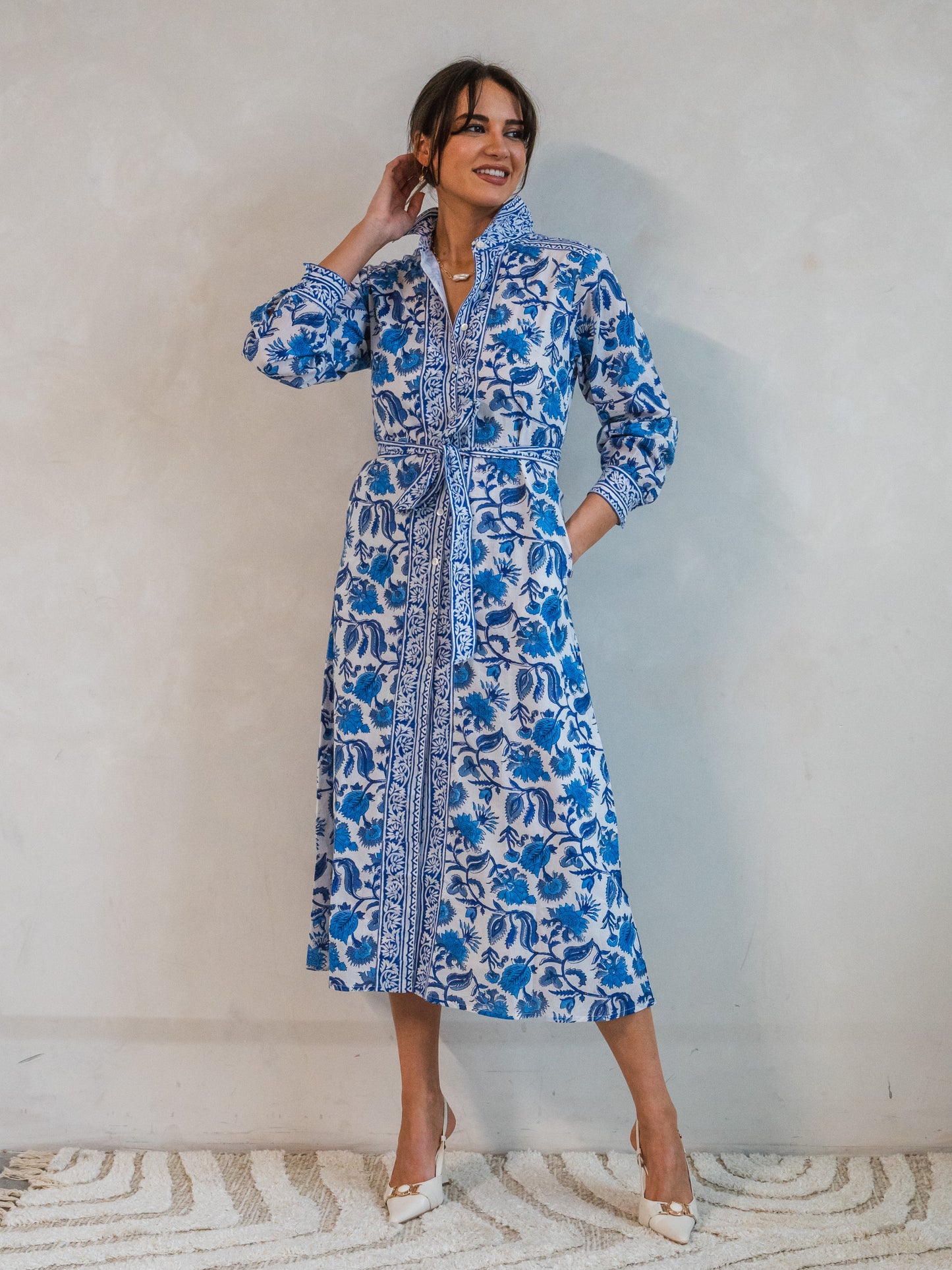 'JOYFUL' DRESS IN BLUE IRIS