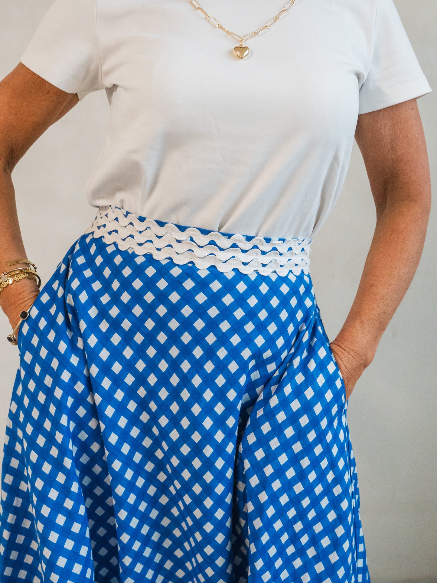 'LEGENDARY' SKIRT IN BLUE GINGHAM
