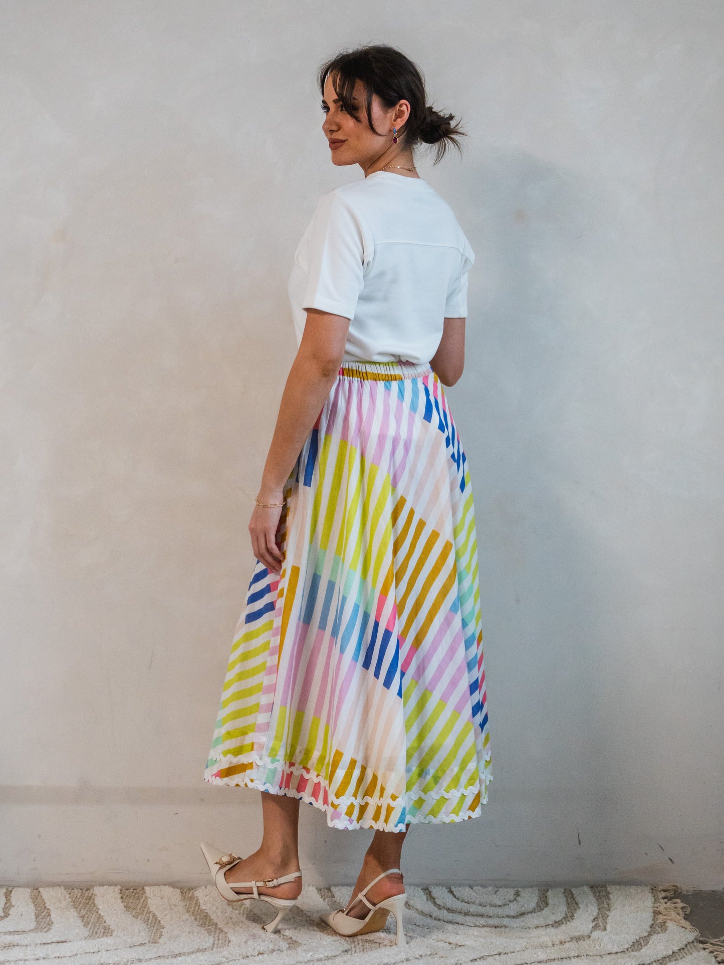 'LEGENDARY' SKIRT IN SORBET STRIPE