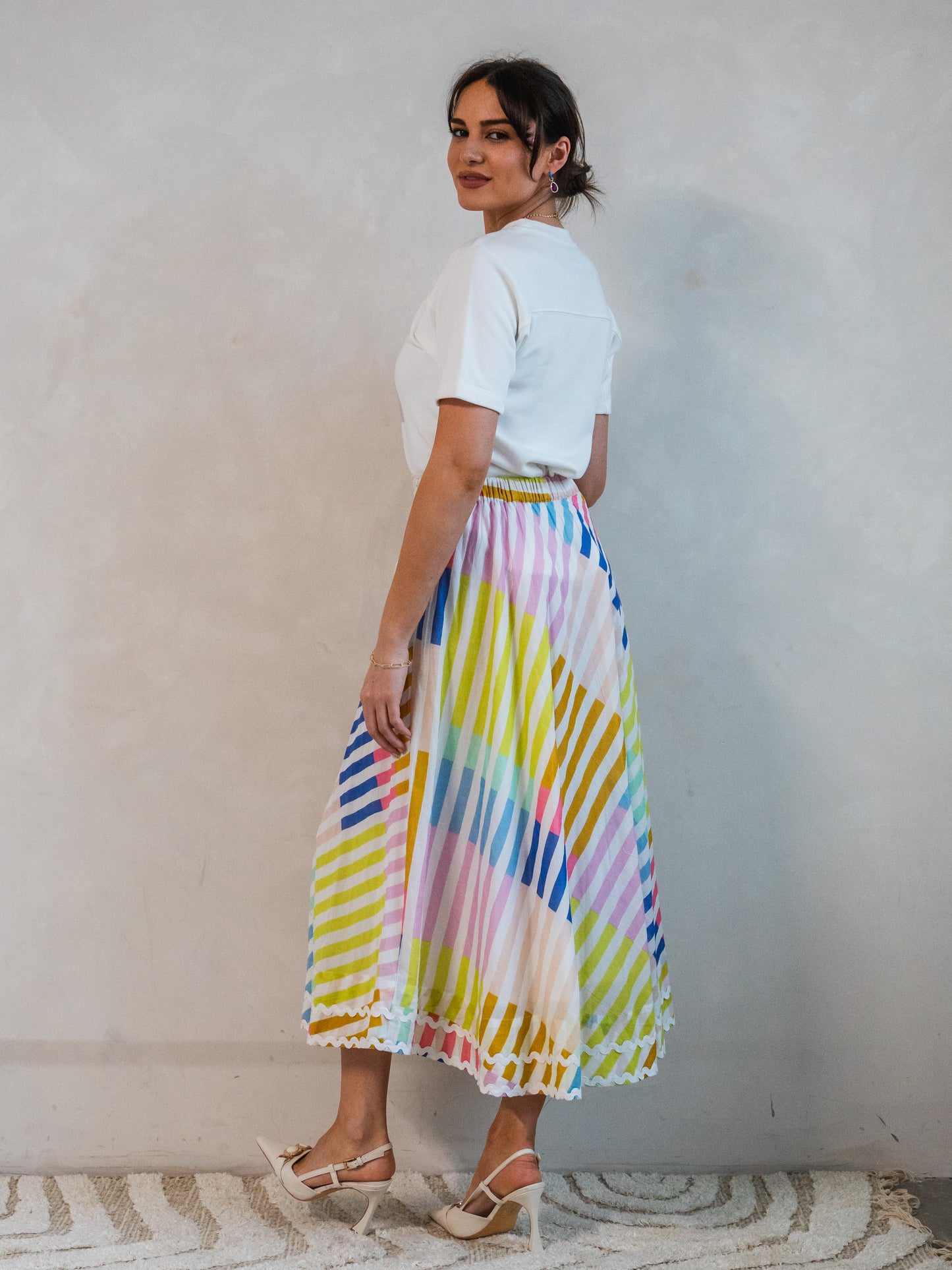 'LEGENDARY' SKIRT IN SORBET STRIPE