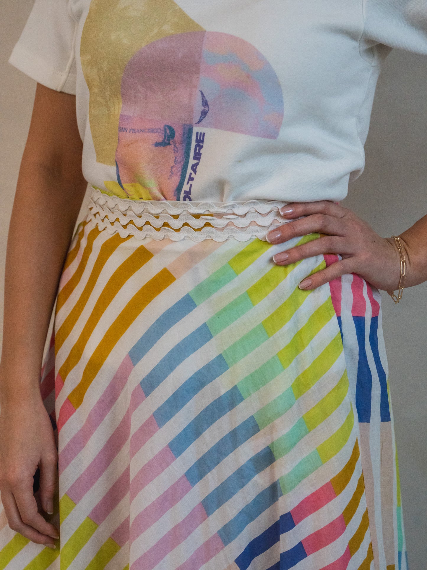 'LEGENDARY' SKIRT IN SORBET STRIPE