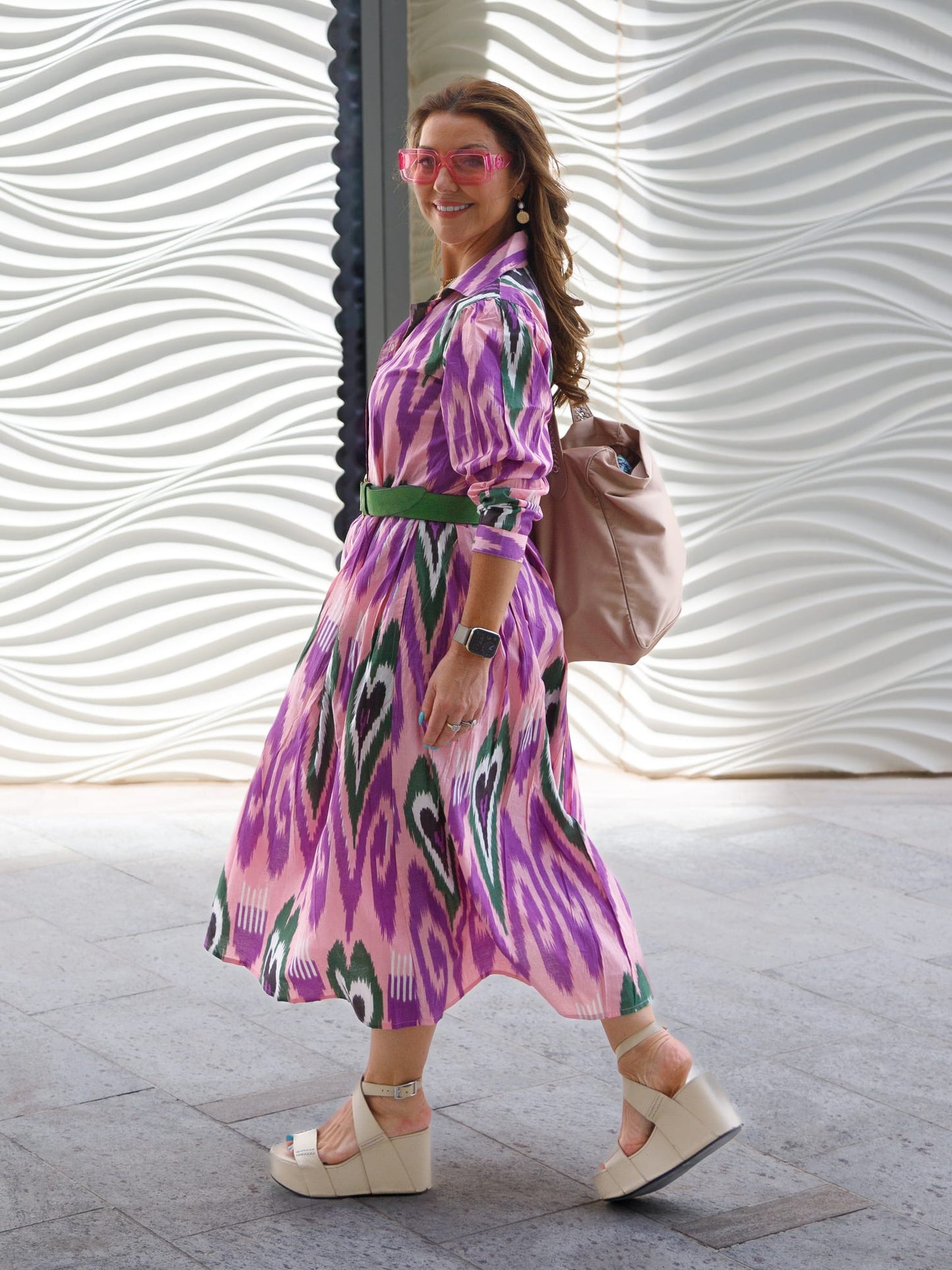 ‘FAITH’ SHIRTDRESS IN LILAC IKAT