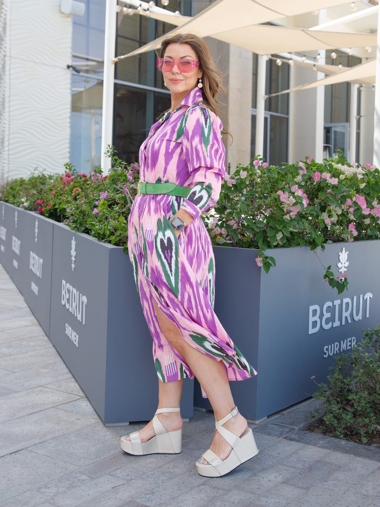 ‘FAITH’ SHIRTDRESS IN LILAC IKAT
