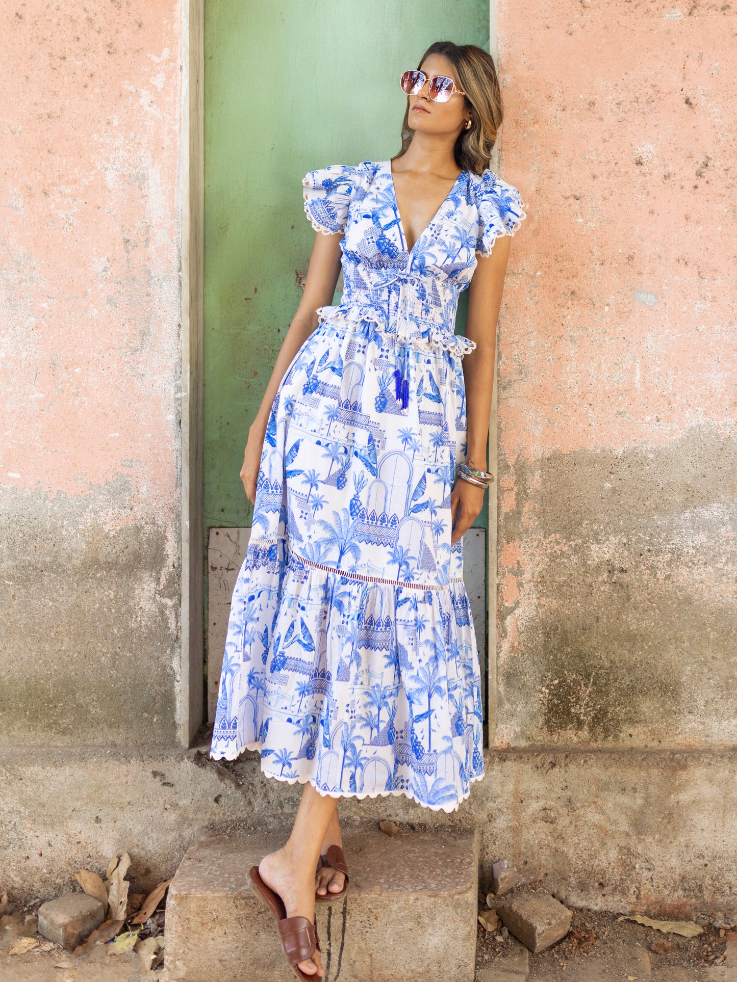 'MISHA' DRESS IN BLUE PARADISE