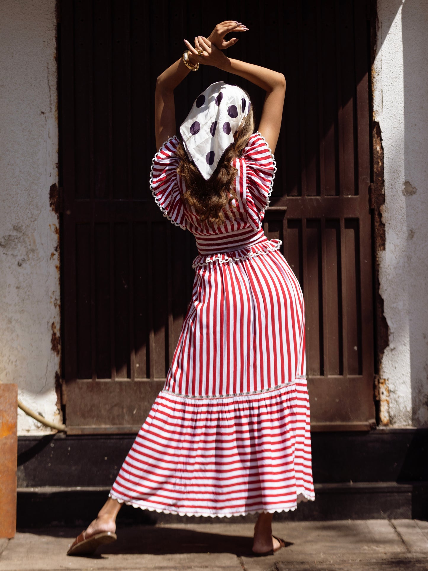 'MISHA' DRESS IN RED STRIPE (EcoVero)