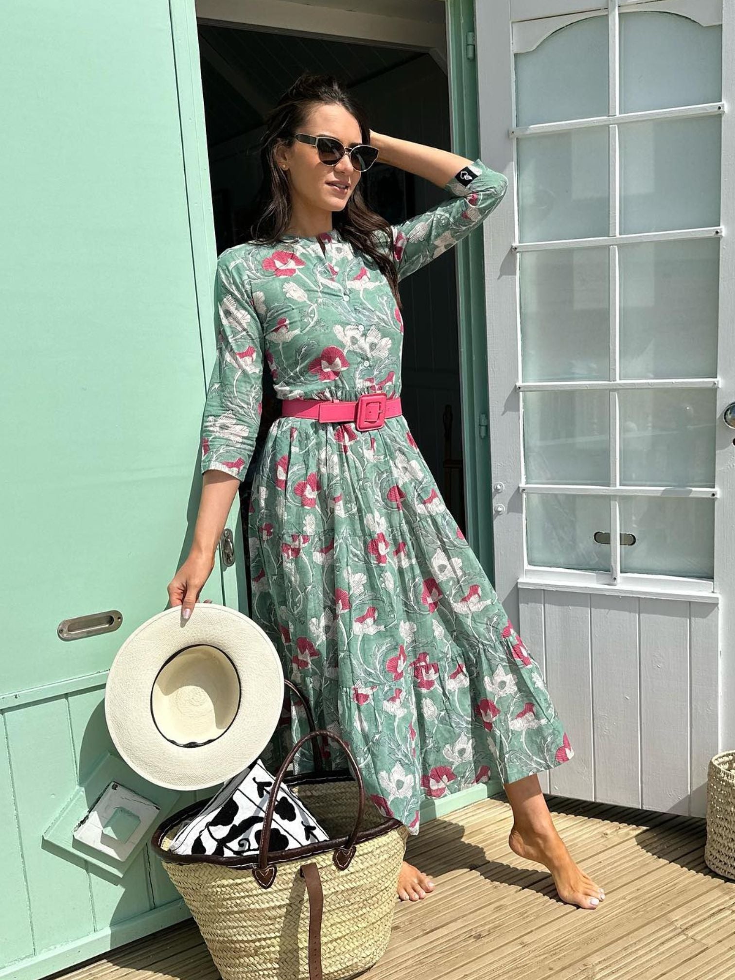 HOPE' Mint Garden Dress - Sustainable Organic Dress UK New Day Originals HOPE' Mint Garden Dress - Sustainable Organic Dress UK New Day Originals