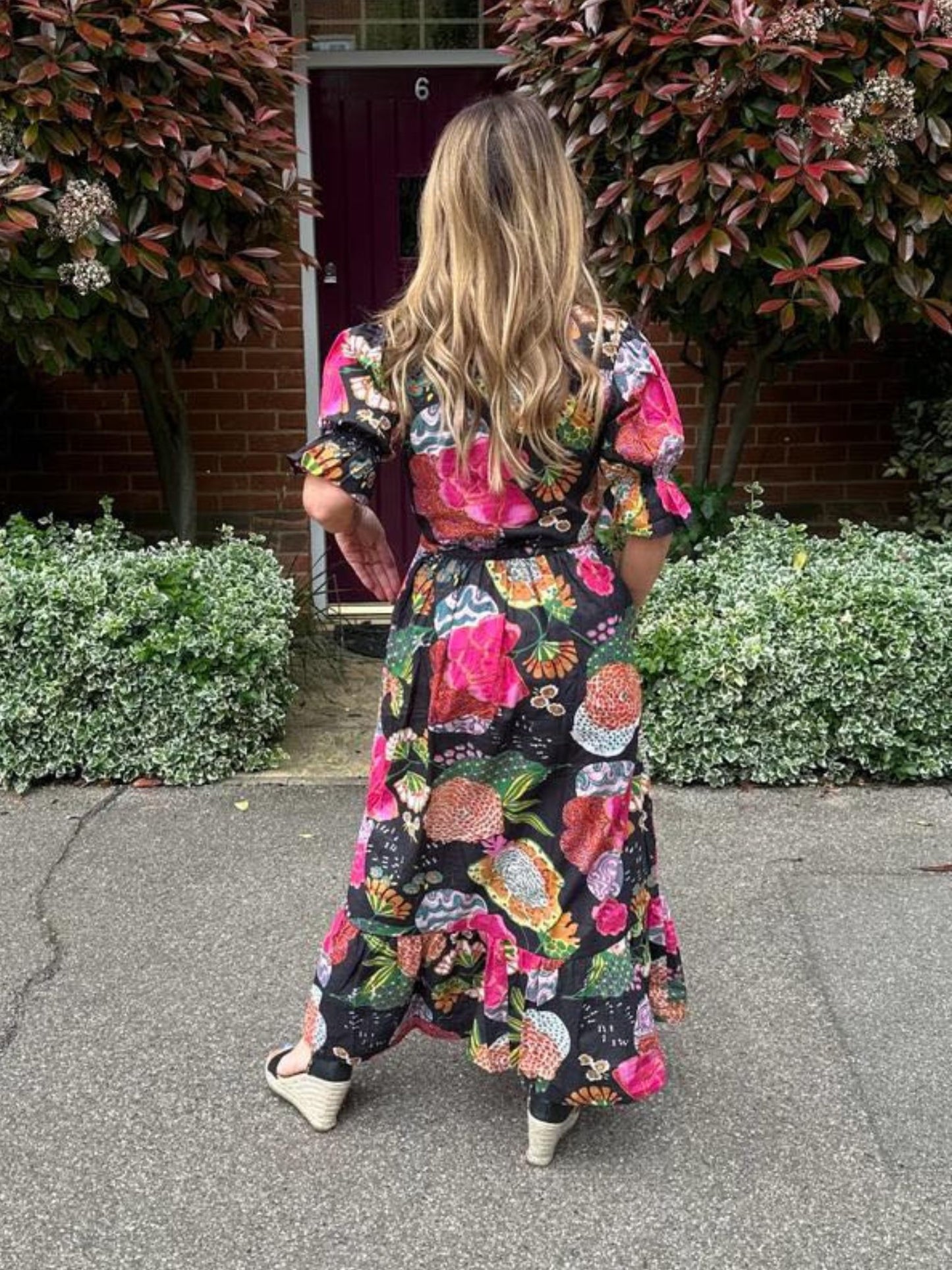 'CHERISH' SHIRTDRESS BLACK EXOTIC FLOWER