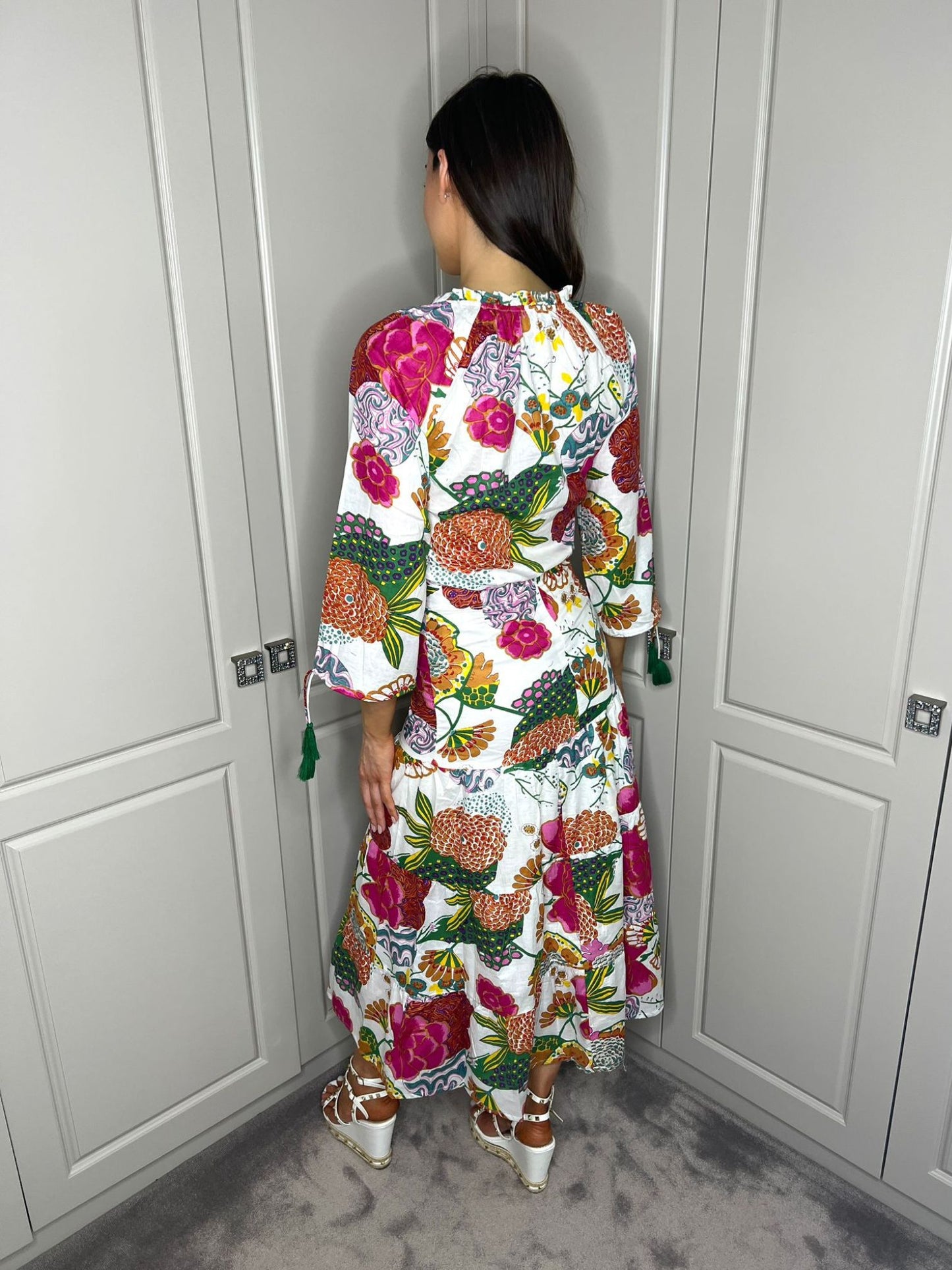 'BEACH TO BAR' SKIRT WHITE EXOTIC FLOWER