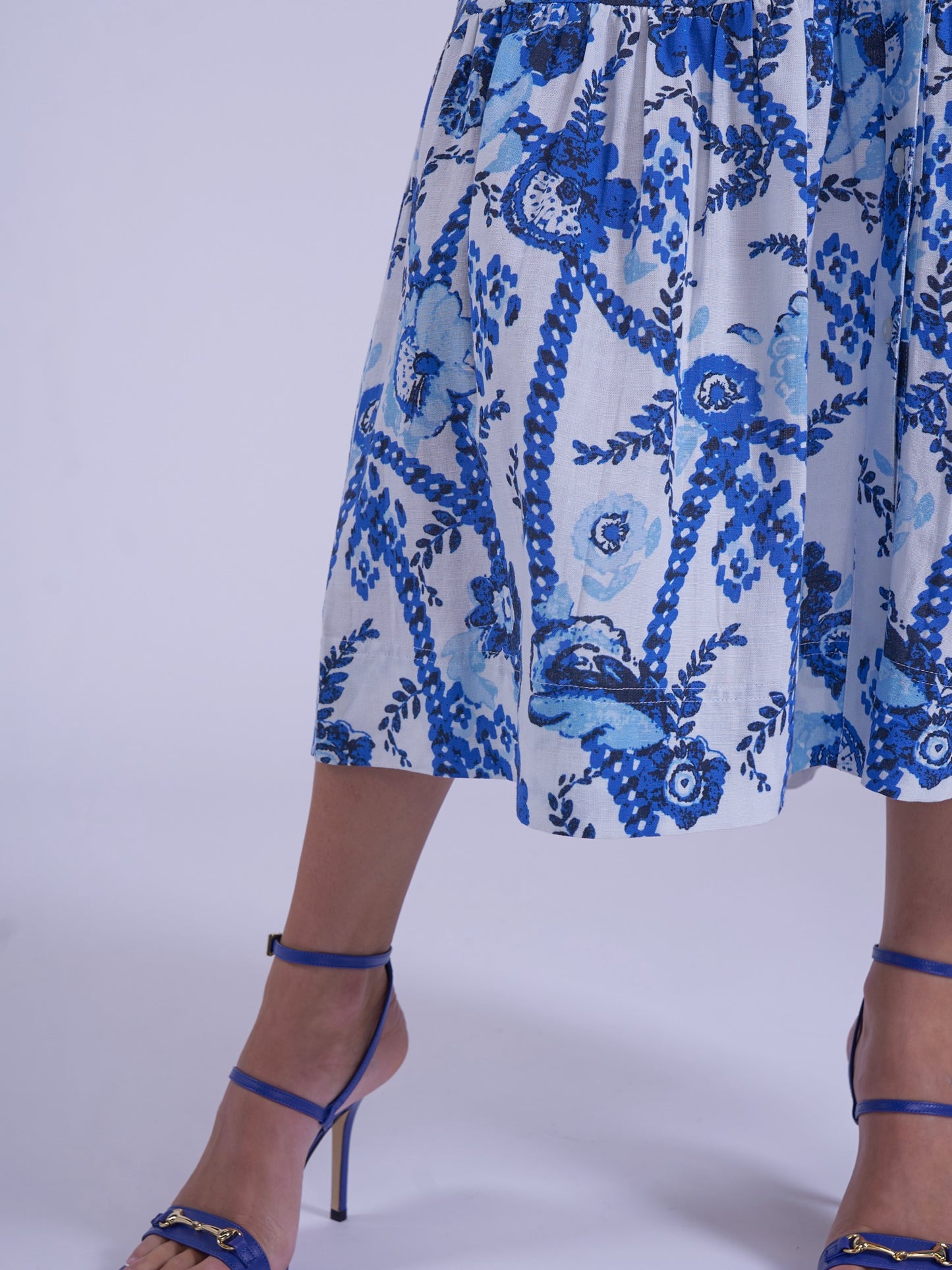 'SAFARI' DRESS IN BOTANICAL BLUE