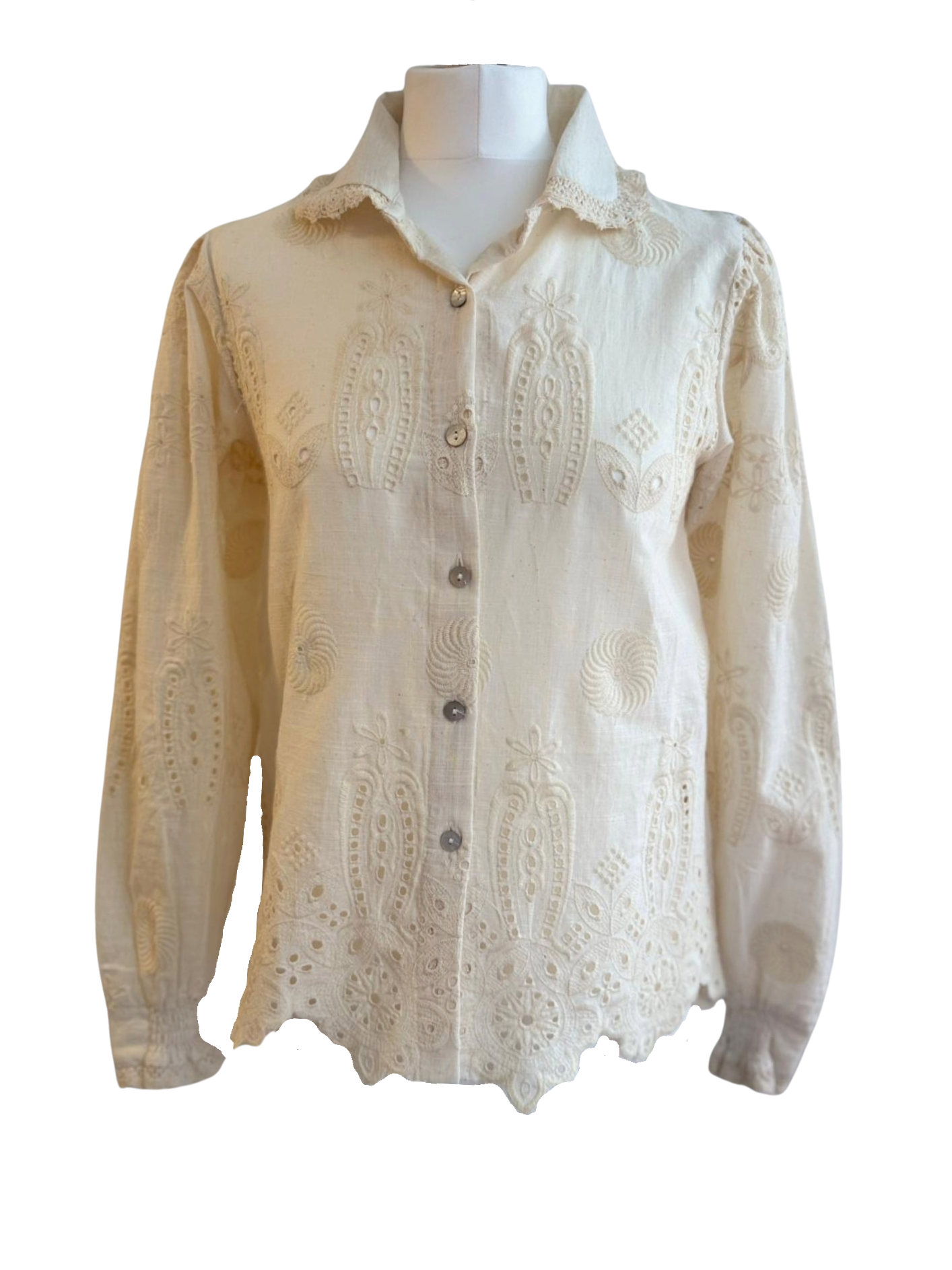 'SANI' BLOUSE IN CLOTTED CREAM