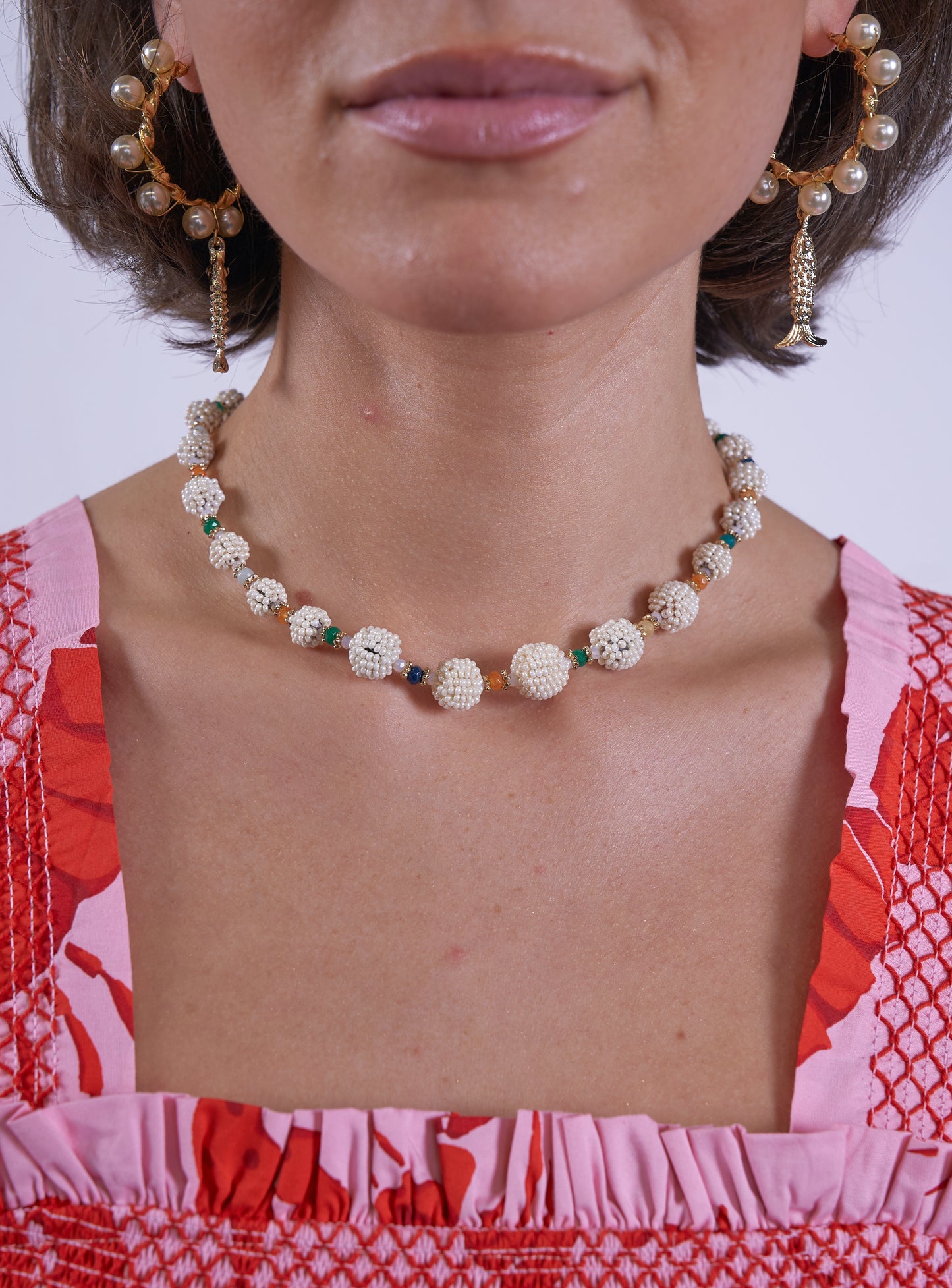 SEED BEAD + STONE NECKLACE