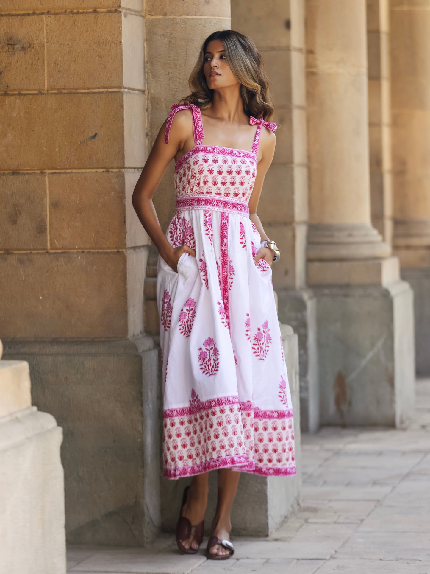'SHORE' DRESS IN BEACH ROSE