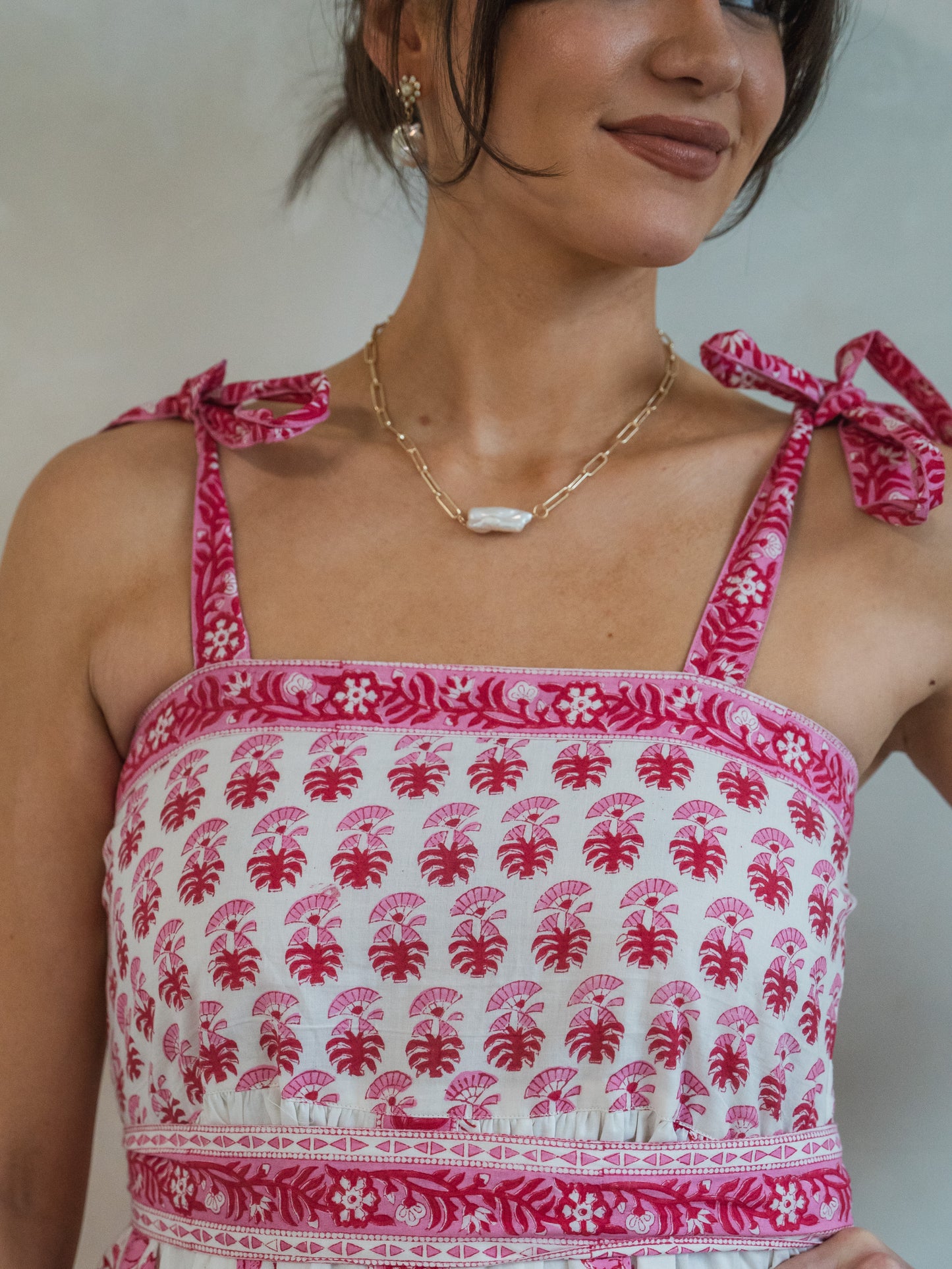 'SHORE' DRESS IN BEACH ROSE