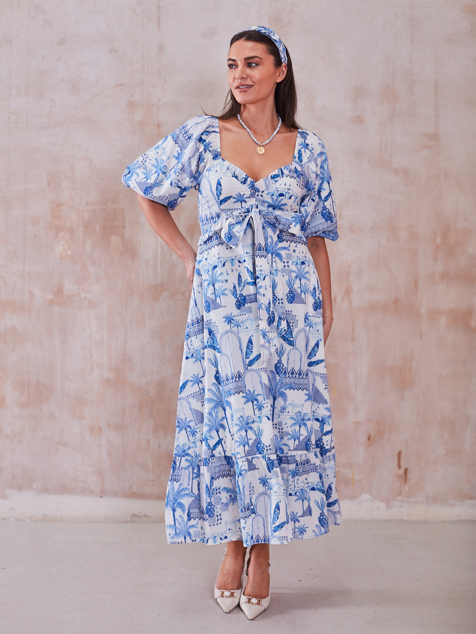 'UNIVERSE' DRESS IN BLUE PARADISE