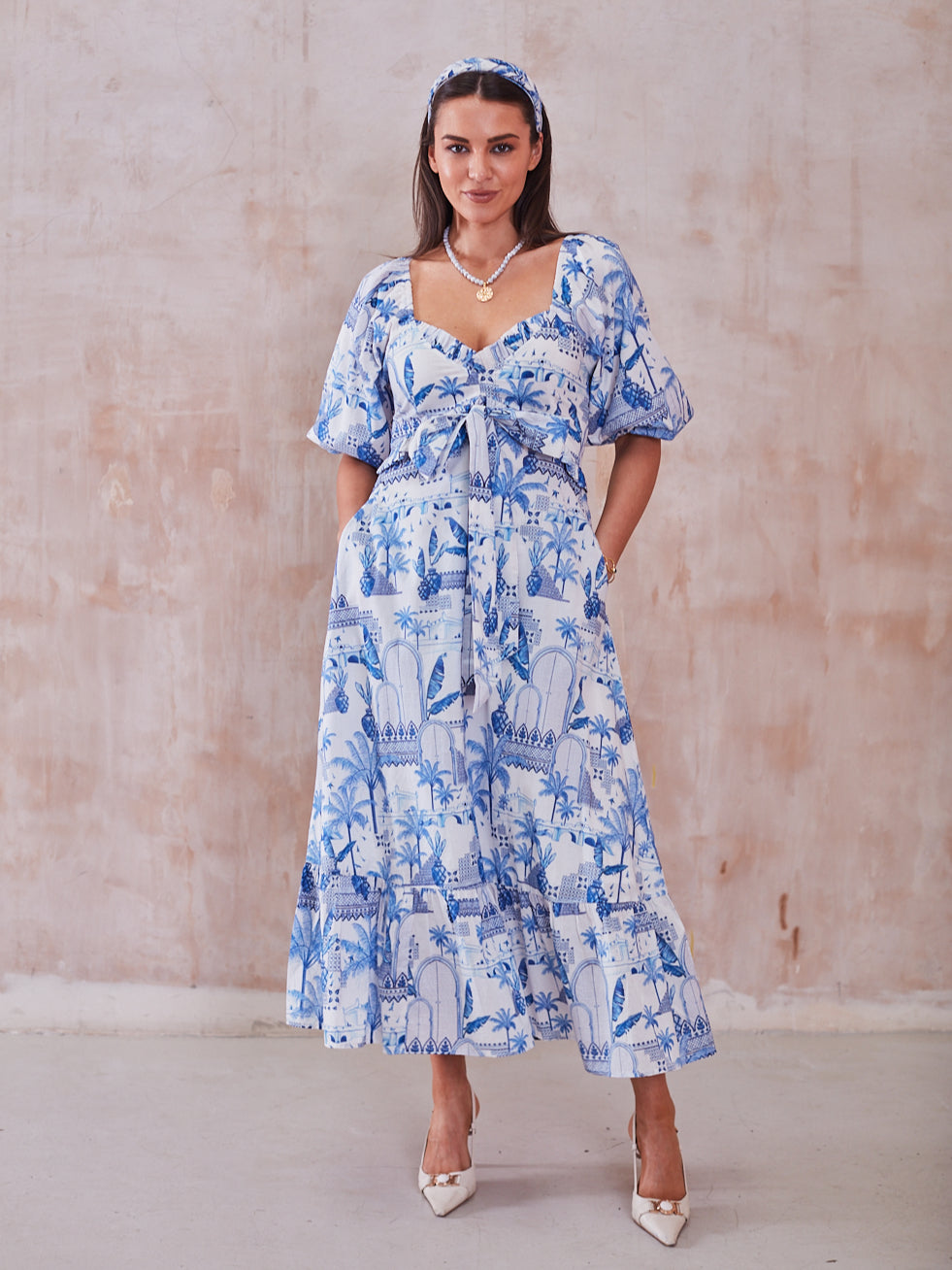 'UNIVERSE' DRESS IN BLUE PARADISE