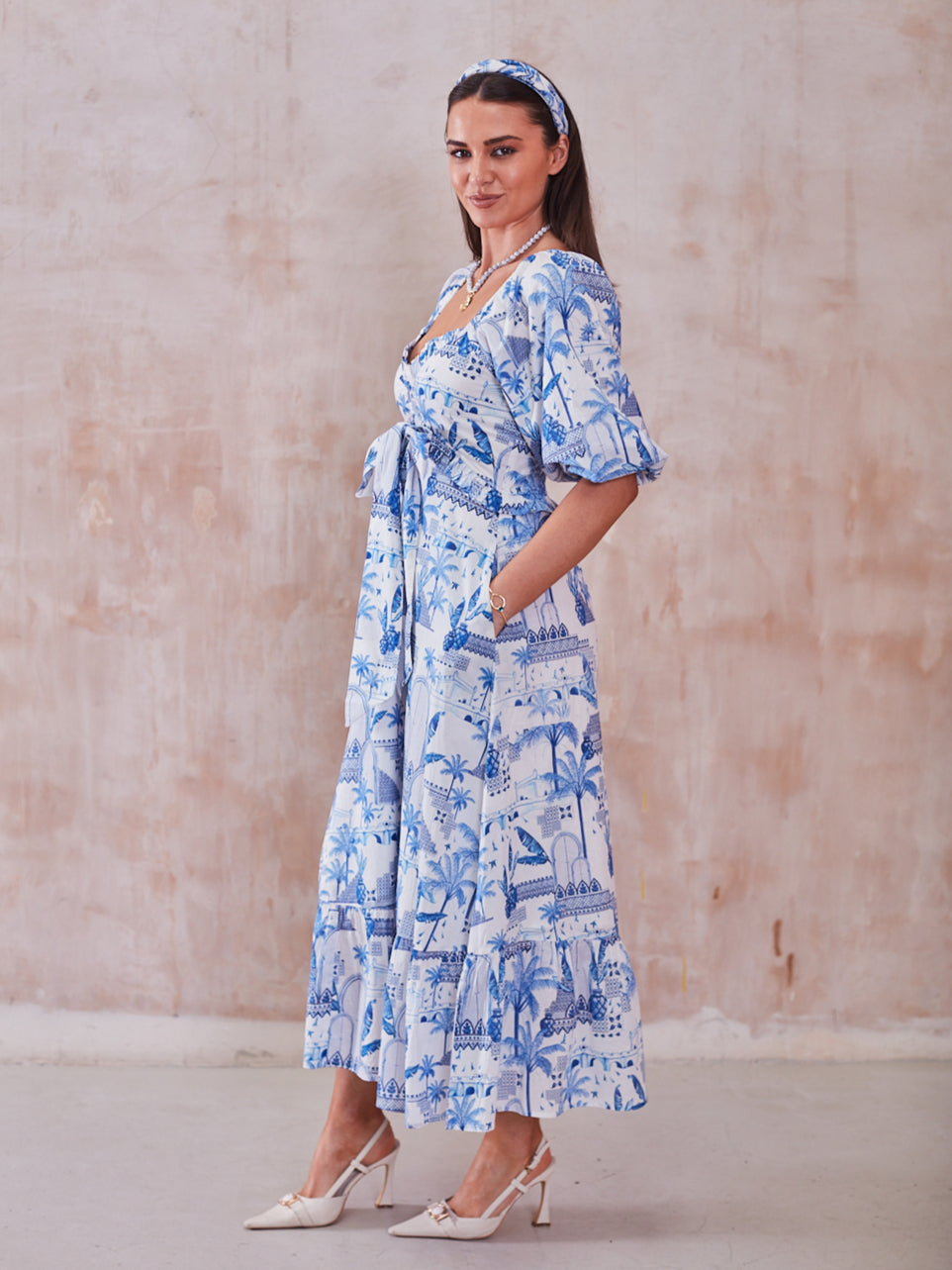 'UNIVERSE' DRESS IN BLUE PARADISE