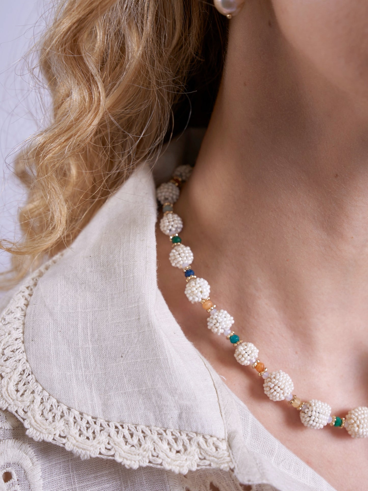 'SANI' MAXI DRESS IN CLOTTED CREAM