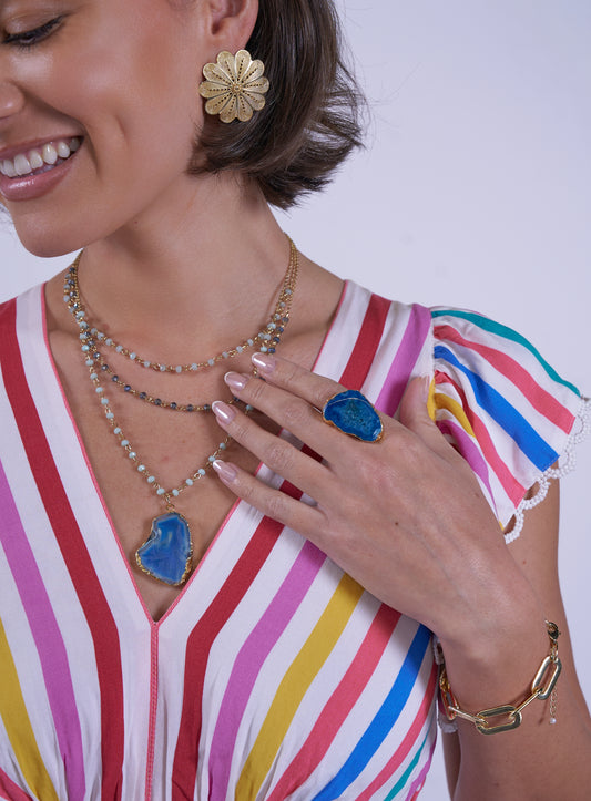 BLUE AGATE RING