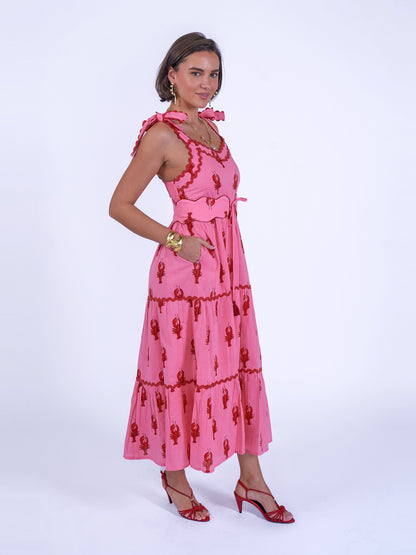 'AMORE' DRESS IN LONE LOBSTER