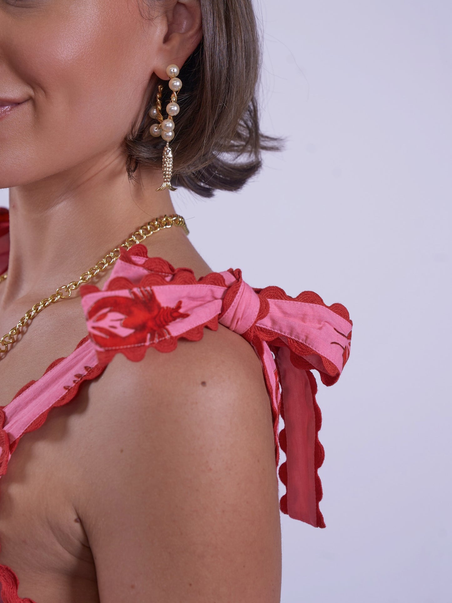 'AMORE' DRESS IN LONE LOBSTER