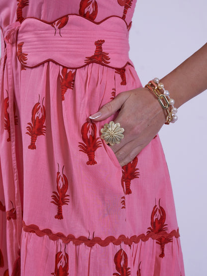 'AMORE' DRESS IN LONE LOBSTER